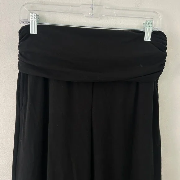 OGL Non-Itchy Wool Blend Drapey Wide Leg Pull-On Pants Pockets Black S Small New - Picture 3 of 8